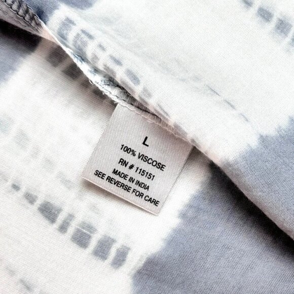 NWT Romeo & Juliet Beach Kimono Cover-Up Sz. L White Grey Vacation Cabana Boho - Picture 8 of 10